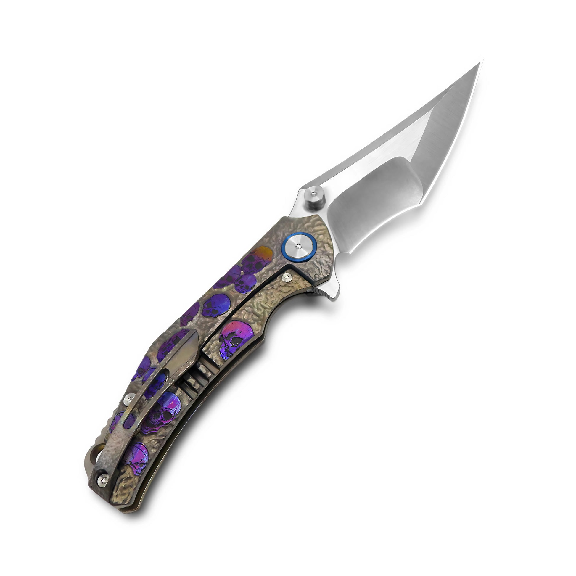 VORIXN Eclipse titanium folding knife with VG10 stainless steel blade and anodized handle