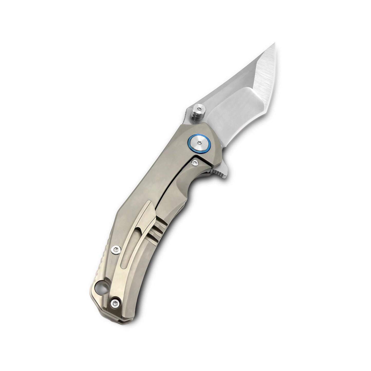 VORIXN Flipper & Thumb Stud Knife Titanium Handle (4.0" VG10 Blade) KB008