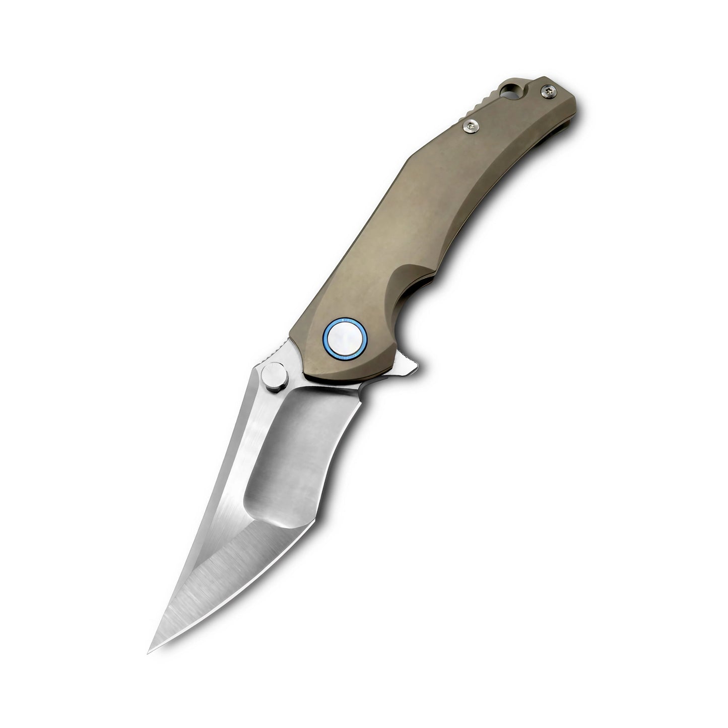 VORIXN Flipper & Thumb Stud Knife Titanium Handle (4.0" VG10 Blade) KB008