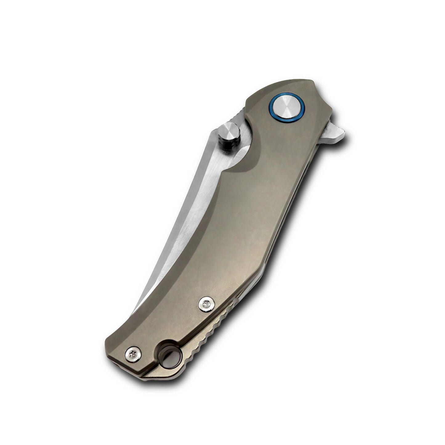 VORIXN Flipper & Thumb Stud Knife Titanium Handle (4.0" VG10 Blade) KB008