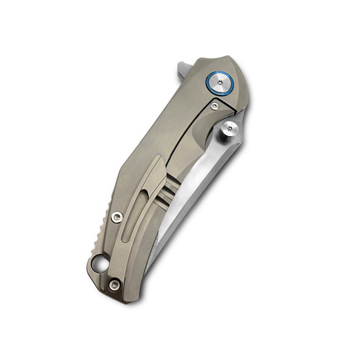 VORIXN Flipper & Thumb Stud Knife Titanium Handle (4.0" VG10 Blade) KB008