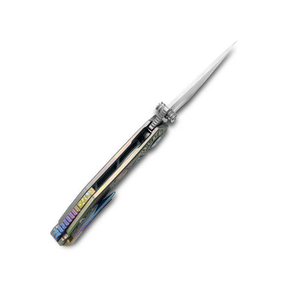 VORIXN Flipper & Thumb Stud Knife Titanium-Engraved Anodized Coloring Handle (4.0" VG10 Blade) KB009