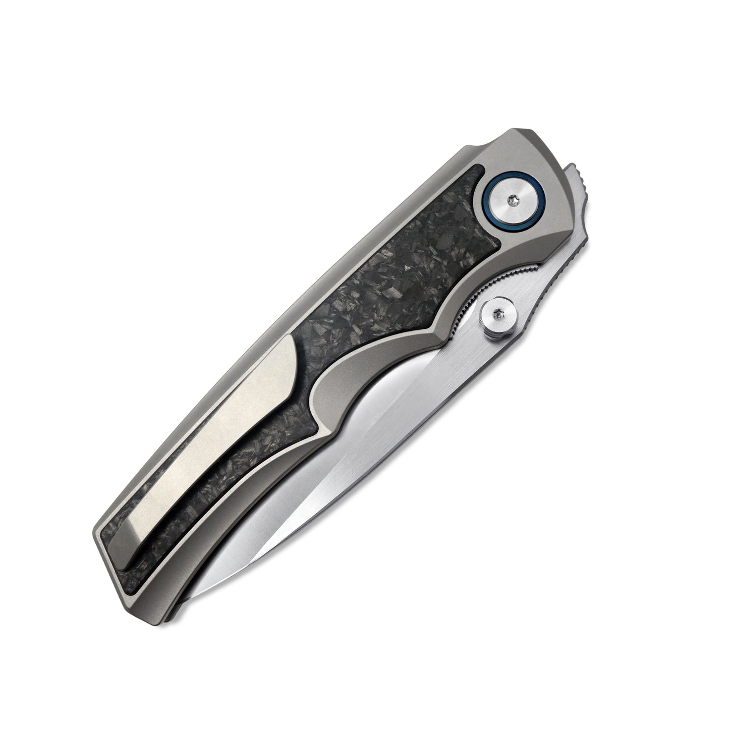 VORIXN Thumb Stud Knife Titanium & Carbon Fiber Handle (3.7" VG10 Blade) KB011