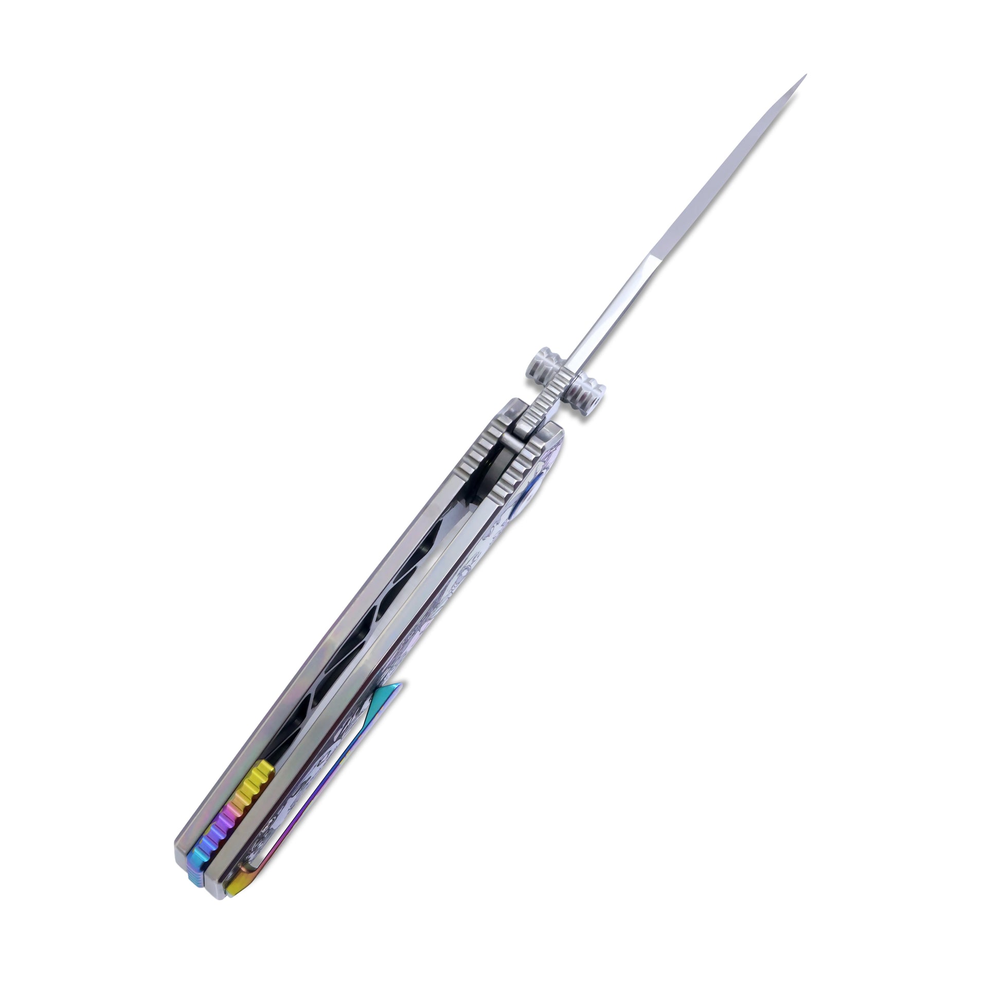 Top view of VORIXN KB015 VG10 blade showing spine and precision grind finish