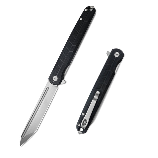 VORIXN Flipper Knife 2Cr13 & Carbon Fiber Handle (4.7" D2 Blade) KM001