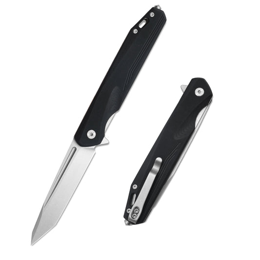 VORIXN Flipper Knife 2Cr13 & Carbon Fiber Handle (4.9" D2 Blade) KM002